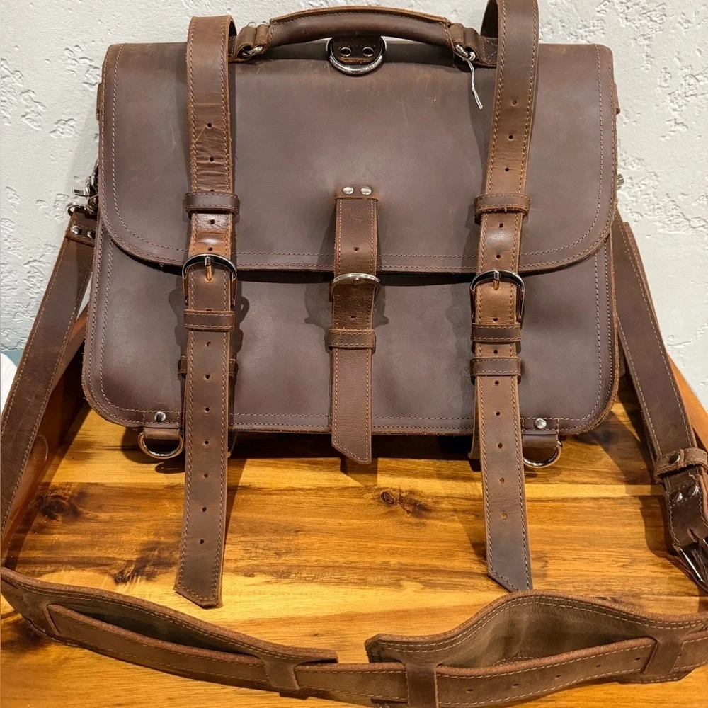 Rock Cow Super Large Multi-Use Leather Travel Bag, Duffle Bag, Leather Backpack